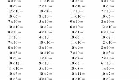 Printable Multiplication Worksheets 0-10 | Printable Multiplication