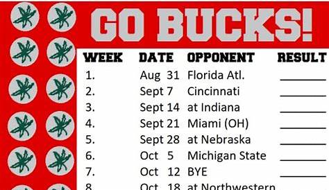 Ohio State Basketball Schedule Printable