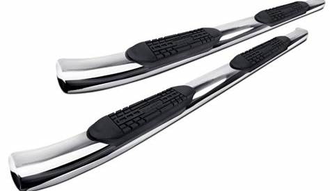 2019-2021 Chevy Silverado 1500 Crew Cab 4 Oval Curved Chrome Nerf Bars [1501-0733] : Running