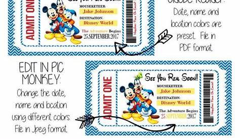 Disneyland Paris Ticket Template Free - Printable Templates