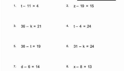 two step equations practice worksheet