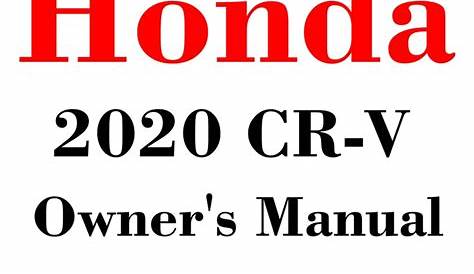 2020 honda crv owners manual