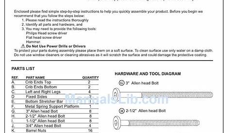 3 in-1 crib instructions manual