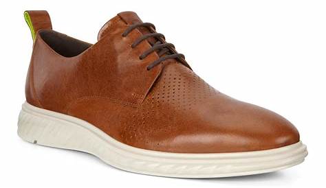 Mens ECCO Dress Shoes | ST.1 Hybrid Lite Plain-Toe Derby Shoes amber