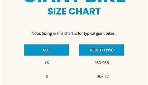 giant road size chart