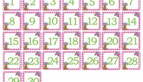 free printable calendar numbers for pocket chart calendar printables