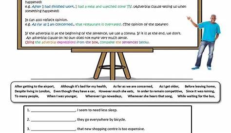 Adverbials - English ESL Worksheets | Adverbial phrases, Adverbial