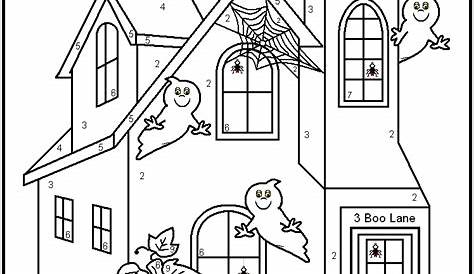 halloween color by number printable