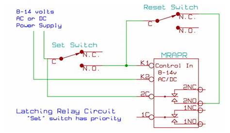 Latching relay circuit schematic