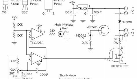 Solar charger Controller Circuit Diagram | Electronic Circuits Diagram
