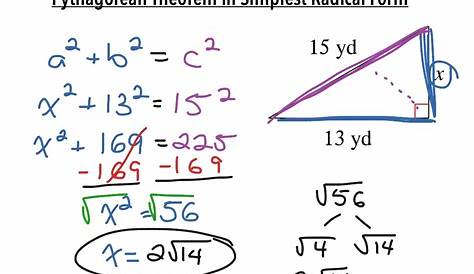 pythagorean theorem pre algebra worksheets