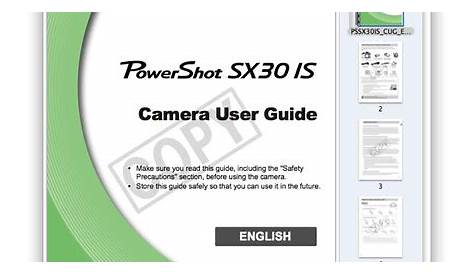 Canon SX30 IS Manual — Download The PDF Now