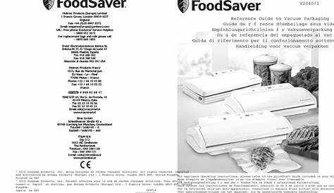 FOODSAVER V2040 SERIES REFERENCE MANUAL Pdf Download | ManualsLib