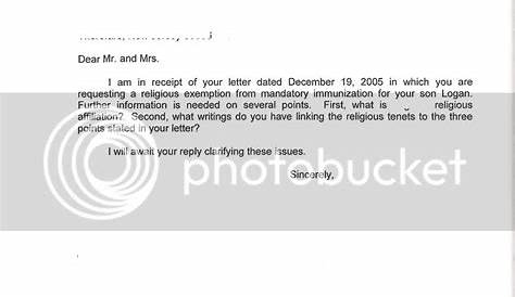 sample religious exemption letters nj