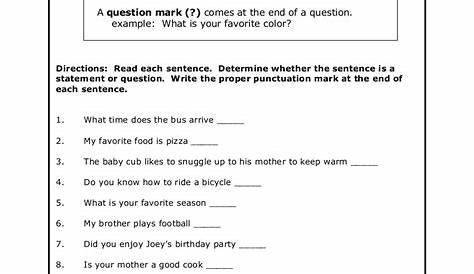 punctuation worksheets for grade 2