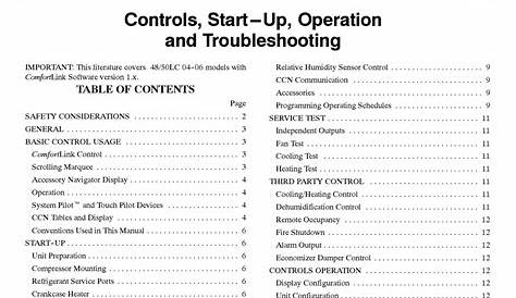 CARRIER 48LC 04 CONTROLS, START-UP, OPERATION AND TROUBLESHOOTING Pdf