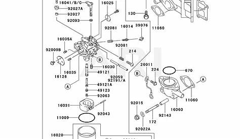 Kawasaki FD590V-AS08 4 Stroke Engine FD590V Parts Diagram for CARBURETOR