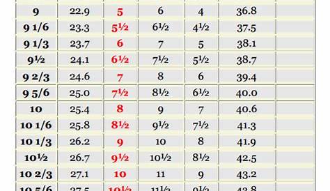 red wing boots size chart