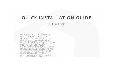 D-Link DIR-X1860 AX1800 Wifi 6 Router Guide d'installation | Manualzz