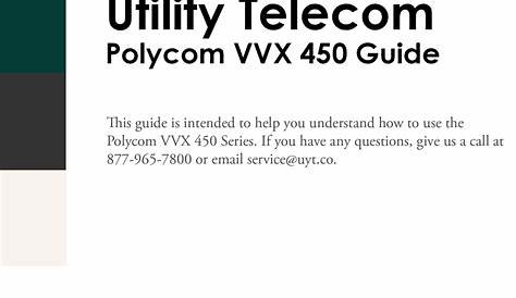 POLYCOM VVX 450 SERIES MANUAL Pdf Download | ManualsLib