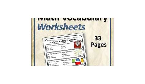 math vocab worksheet