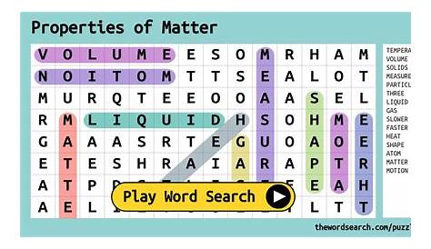 Properties of Matter Word Search
