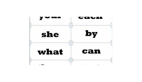 sight words flash cards printable free