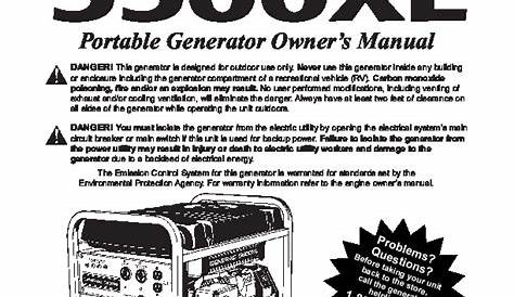 Generac 5500XL Generator Owners Manual