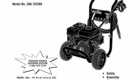 craftsman pressure washer manuals