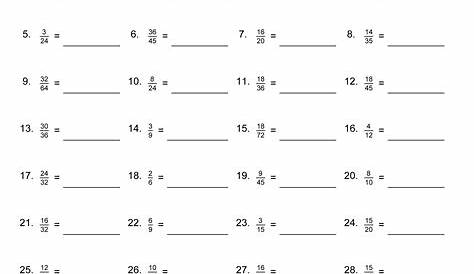 simplifying fractions worksheets