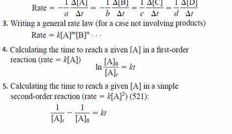 rate of reaction worksheets answers