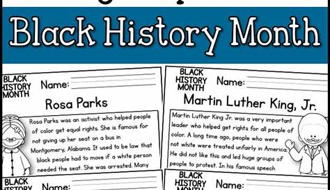 free black history worksheets