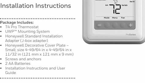 33 00187EFS—05 Honeywell T4 Pro Series 107341 Installation Instructions