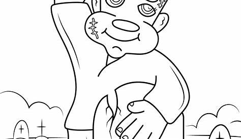 Cute Frankenstein coloring page | Free Printable Coloring Pages