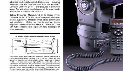 PDF manual for Meade Telescope ETX-125EC