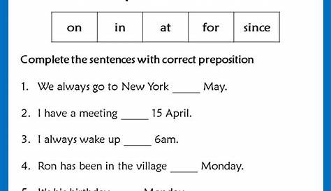 prepositions worksheets for grade 2 - Google Search | Preposition