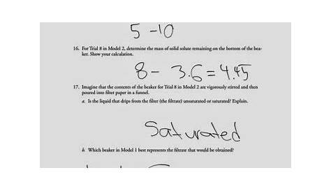saturated and unsaturated solutions worksheets answers