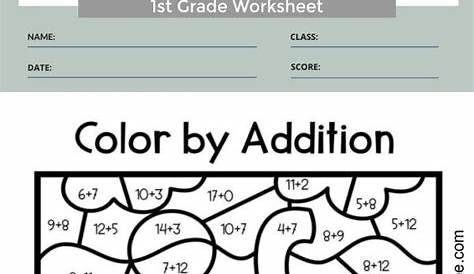 Color by Number Math Worksheets 1st Grade : Coloring Pages | Worksheets