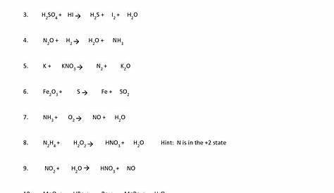 half reactions worksheet