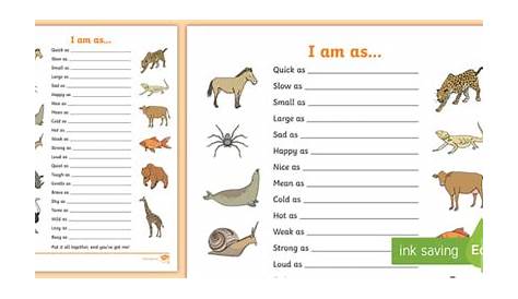 Similes Worksheet | Create Your Own | Twinkl (teacher made)