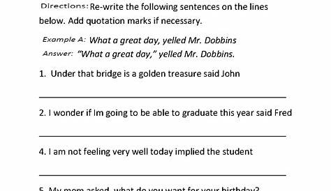 quotation worksheets