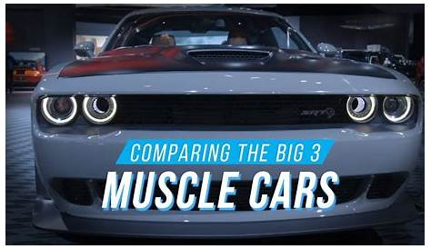 Comparing the Muscle Cars of the Big 3 Detroit Automakers - YouTube