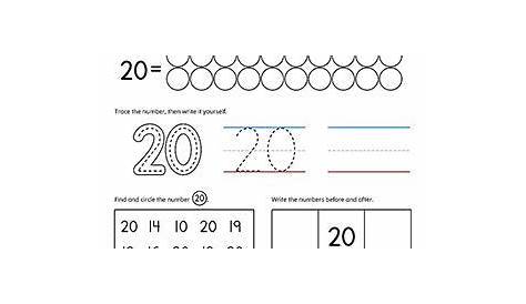 Number 20 Practice Worksheet | Practices worksheets, Preschool worksheets, Printable preschool