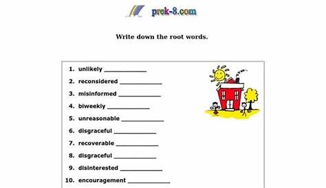 science root words worksheets