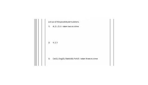 permutation or combination worksheets