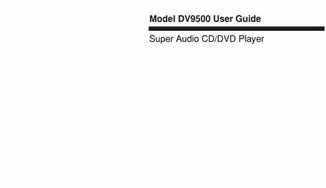 MARANTZ DV9500 USER MANUAL Pdf Download | ManualsLib