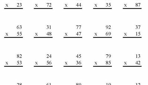 multiplication double digit worksheet