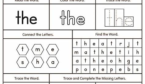 Practice Kindergarten Sight Words Worksheets Pdf | TUTORE.ORG - Master