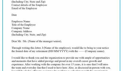 Retirement Letter To Employer – Gotilo