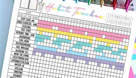 Printable Monthly 31 Day Habit Tracker - Track Up To 18 Habits or Goal